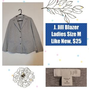J. Jill Ladies Grey Blazer, Size M Petite